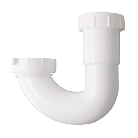 LDR 506 6010 PVC Sink, J-Bend, 1-1/4 Inch-1-1/2 Inch White