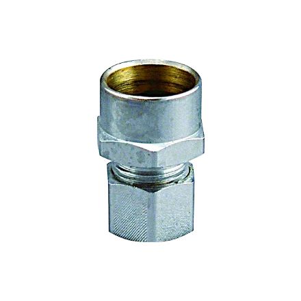 Do It Straight Connector, Inlet 1/2 Inch x Outlet 3/8 Inch (Chrome), 456009