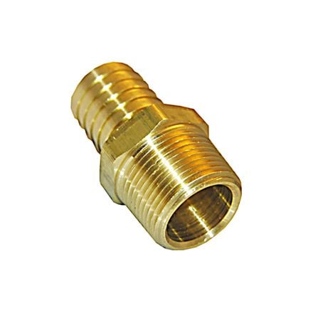 Lasco 1/4-Inch MIP by 3/8-Inch Barb Adapter Air Fitting, Brass, 17-7717