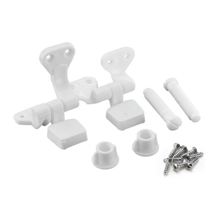 Lasco 14-1021 Toilet Seat Hinge White Plastic with Bolts and Nuts