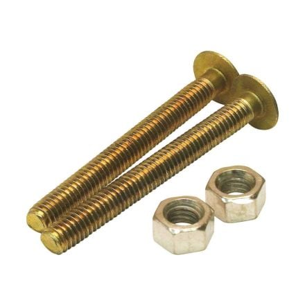 Partsmaster ProPlus Oval Closet Bolts, 5/16 Inch x 2-1/4 Inch, Solid Brass, #192258