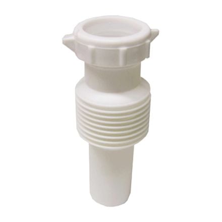 LASCO 03-4315 White Plastic Tubular 1-1/4-Inch Flexible Extendable Slip Joint Extension with Nut and Washer