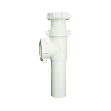 PlumbPak White Plastic 1-1/2 Inch End Outlet Tee & Tailpiece, PP20668