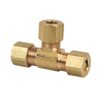 Thrifco 4401065 #64-C 1/4 Inch Lead-Free Brass Compression Tee