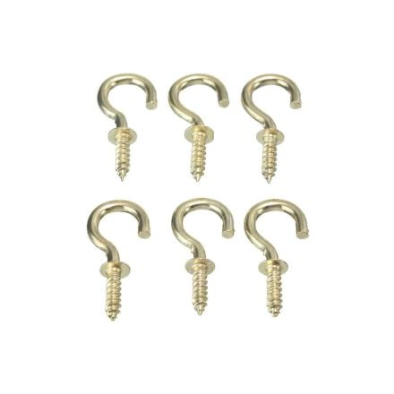 Anvil Mark Brass Cup Hooks, 1/2 Inch Pack of 6, 802801