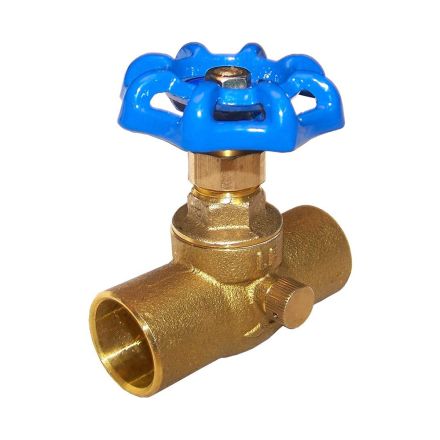 Thrifco 6415053 3/4 Inch CXC Brass Stop Valve with Waste