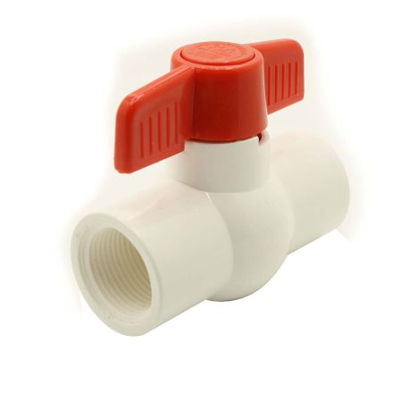 Thrifco 6415425 2 Inch Threaded PVC Ball Valve - Red Handle (Economy)