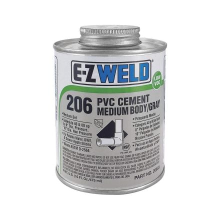 Thrifco 6622223 32 Oz H.D. PVC Cement Grey