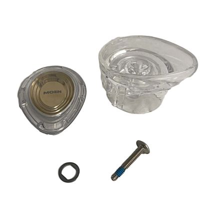 Moen Polished Brass Villeta OEM Clear with Polished Brass Button Handle Kit, 103452