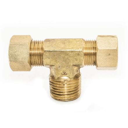 Thrifco 6972004 #72 1/4 Inch x 1/4 Inch Lead-Free Brass Compression MIP Tee