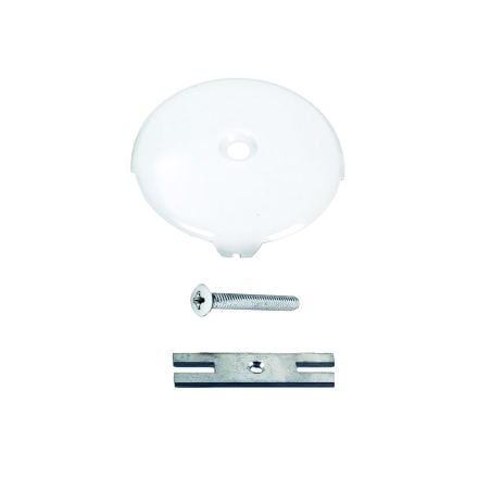 Danco White One Hole Overflow Plate with Adapter and Matching Screw