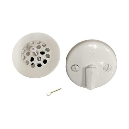 PlumbPak Strainer Style Face Plate and Trim Kit, Designer White, PP826-77