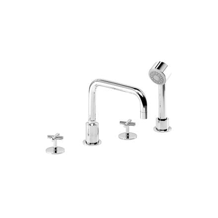 Jado IQ Polished Chrome Roman Tub Faucet w/ Hand Shower 832084.100