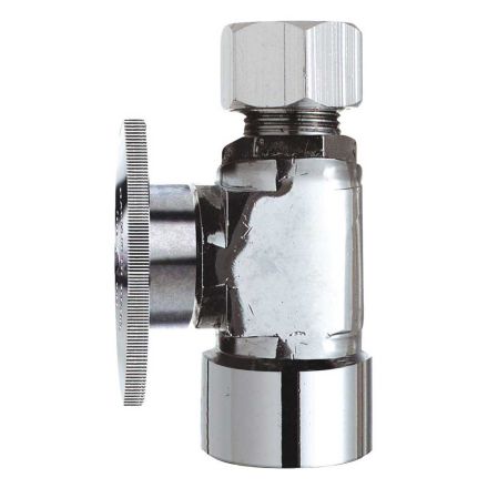 Do it Chrome Quarter Turn Straight Valve, 1/2 Inch FIP Inlet x 1/2 Inch Outlet x 456447