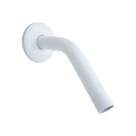 Lasco 08-5515 6-Inch Wall Flange Shower Arm, White Finish