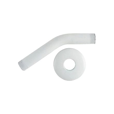 Luxtra White 6 Inch Shower Arm with Flange, 26991